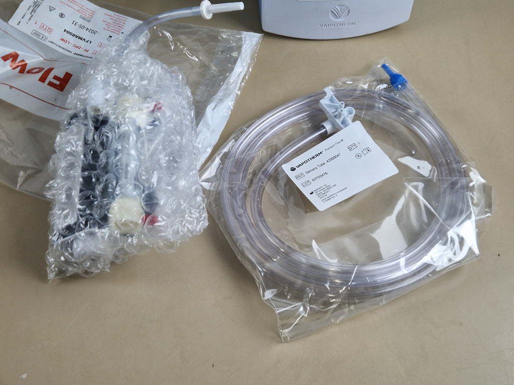 Vapotherm Precision Flow accessories including delivery tube and disposable patient circuit