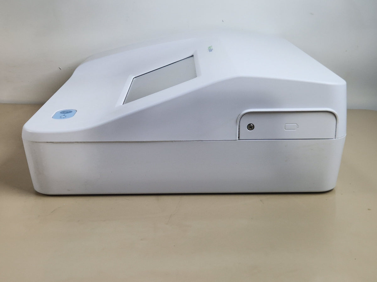 Welch Allyn CP150 electrocardiograph rear ports and identification label