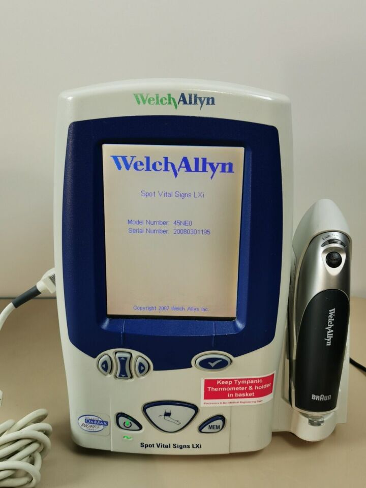 Welch Allyn Spot Vital Signs LXI patient monitor with Braun thermometer